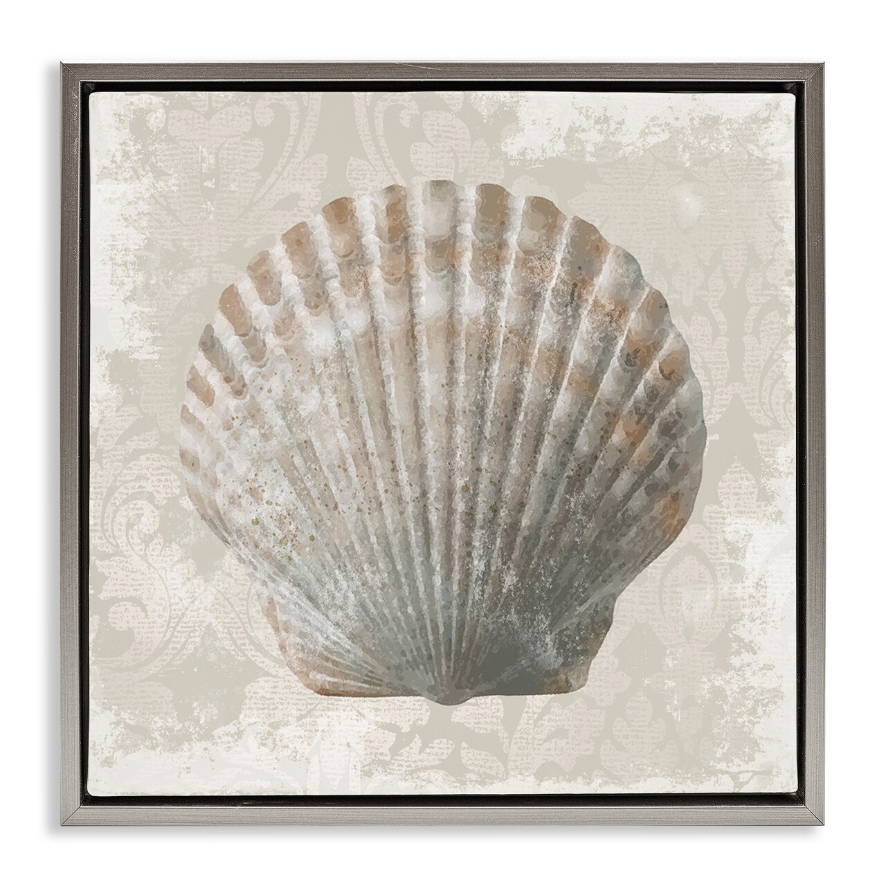 Stupell Industries Clam Shell over Vintage Pattern Floating Frame By Conrad Knutsen